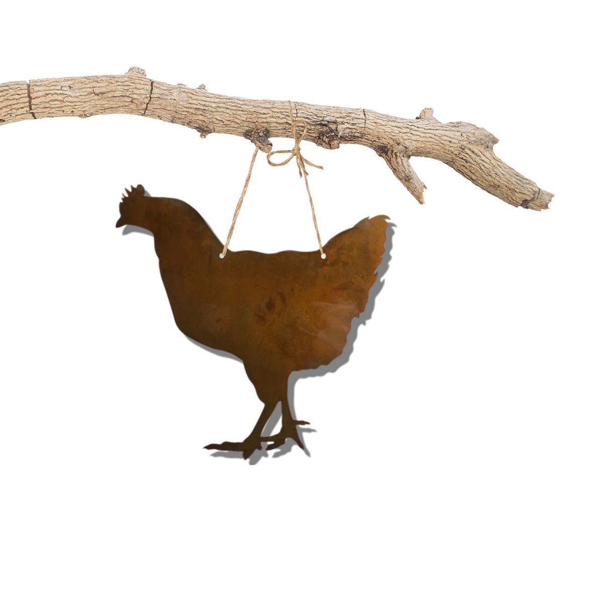 Bornhöft Gartenstecker Hühnerfamilie - 4-teilige Edelrost Deko Hahn Henne Küken